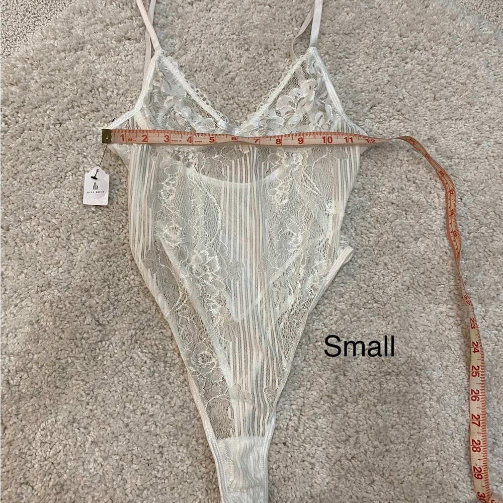 White sexy lace lingerie bodysuit NWT - Picture 5 of 11